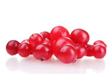 fresh cranberries isolated on white