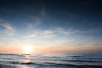 Morze zachód słońca - obrazy, fototapety, plakaty