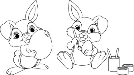 Naklejka premium Easter Bunny coloring page