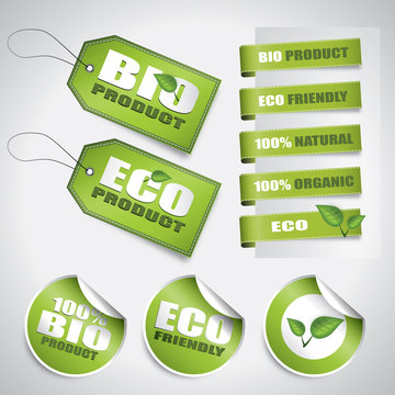 Bio green labels and tags