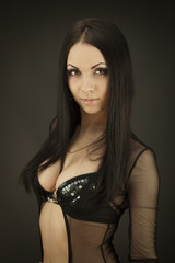 Naklejka premium Gorgeous brunette woman