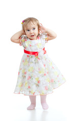 cute little girl isolated on white