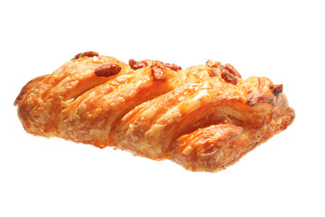 Pecan Danish Plait isolated against white background