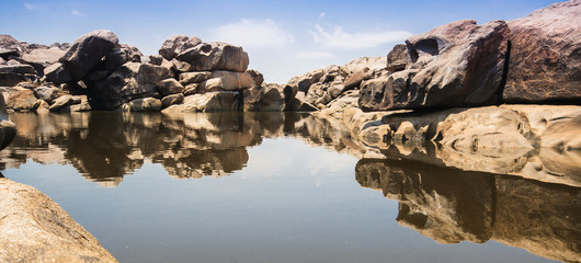 Lake on Tungabhadra river in Hampi