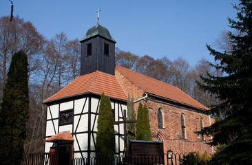 Gotycki Kościół Św. Krzyża w Kaszczorku, w Toruniu, Poland - obrazy, fototapety, plakaty