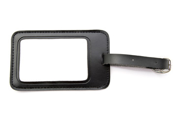 Black leather Luggage tag