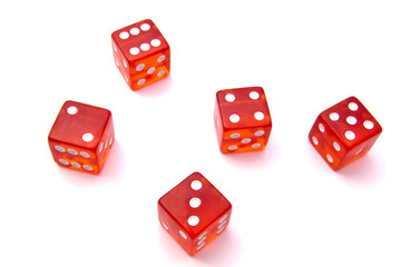 Red dice isolated