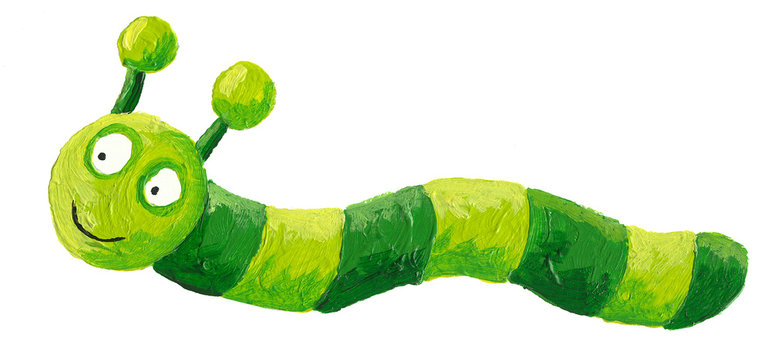 Cute green caterpillar