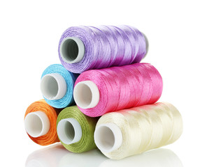 bright bobbin thread isolated on white.