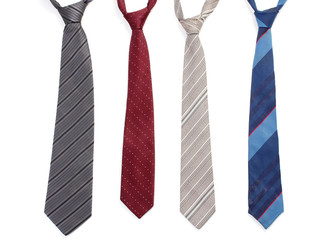 bright ties isolated on white