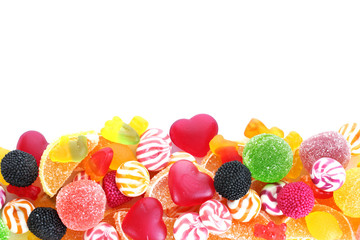 Fototapeta na wymiar colorful jelly candies isolated on white