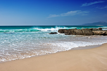 A landscape on sea with rocks