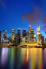 Afwasbaar behang Singapore nachtzicht op de stad voor singapore