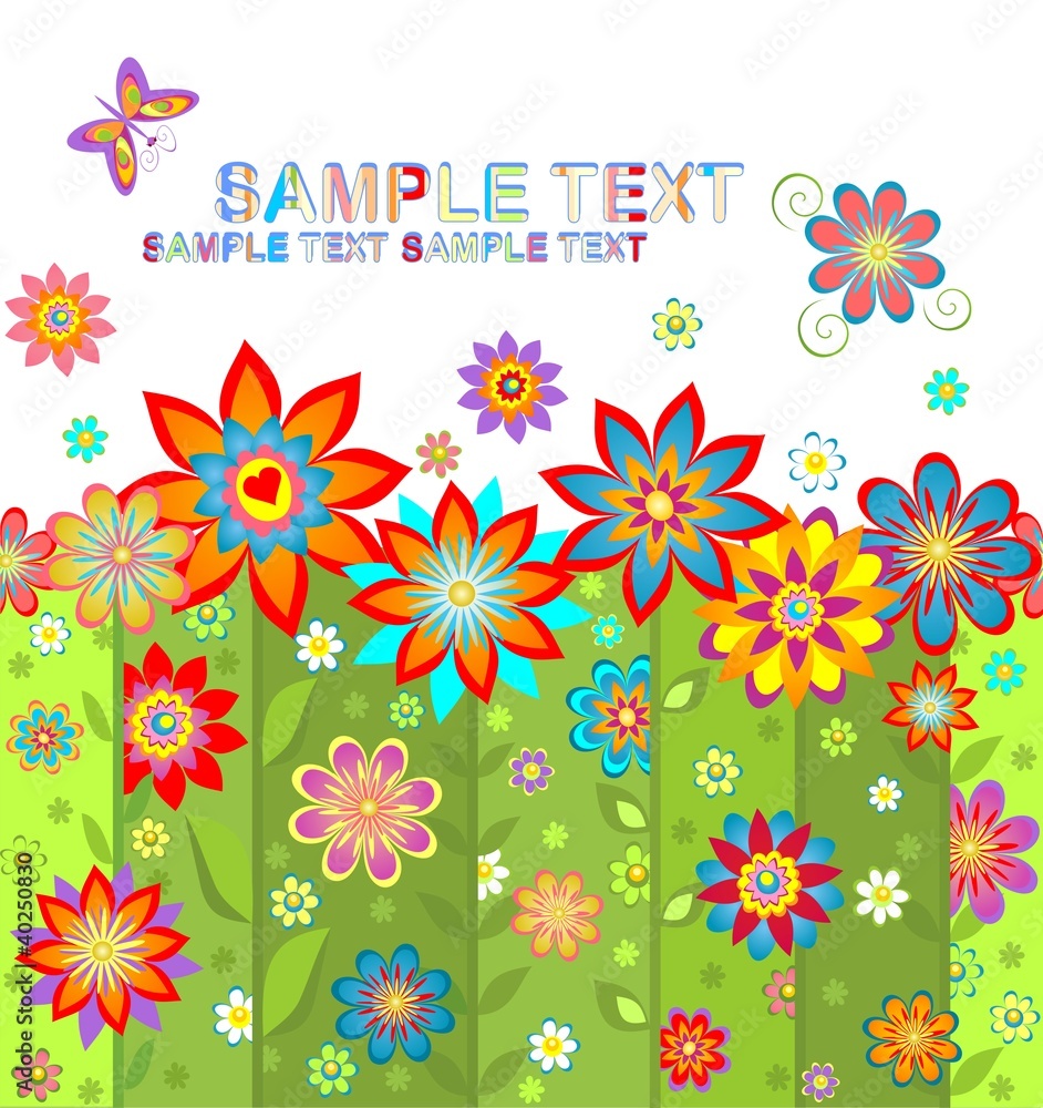 Sticker Seamless floral background