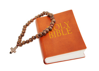Holy Bible and beads
