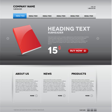 Modern website template with nice button