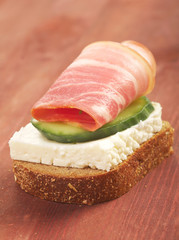 Canapes with smoked  bacon