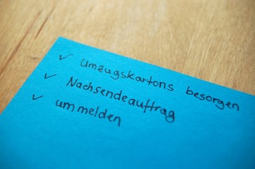 Checkliste Umzug