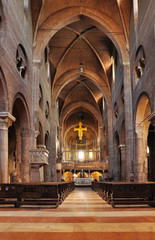 Inside the cathedral of Modena