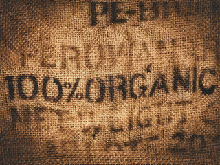 Organic hessian coffee bag