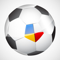 Fototapeta premium Vector soccer ball with Ukraine and Poland flags