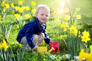 child within flowers