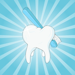 Toothbrush and Tooth Clip Art