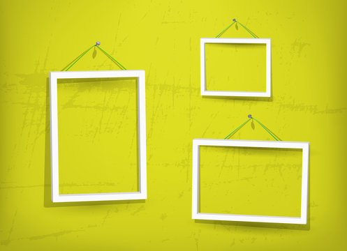 White frame on the wall