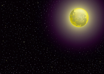 Obraz na płótnie Canvas moon and starry night