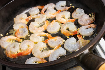 Shrimps on the pan