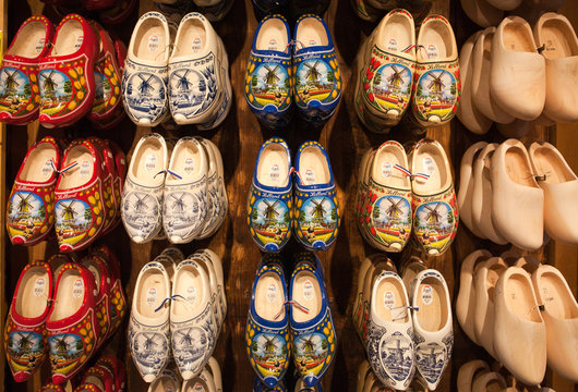 Dutch Wooden Shoes On Wall