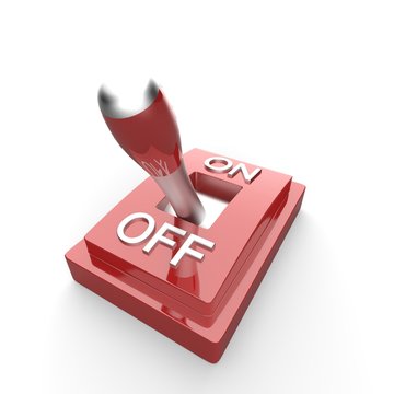Der rote 3D Kippschalter - OFF