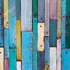 Decorative and colorful wood planks