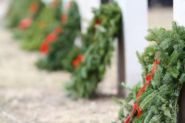 Wreaths On Soldiers Graves
