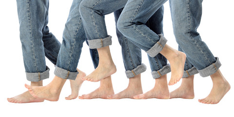 Barefoot Legs in Motion