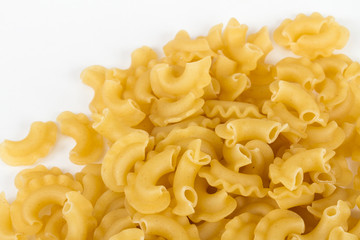 italian pasta (macaroni) isolated on white background