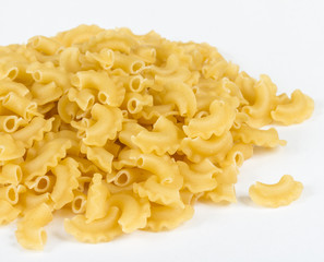 italian pasta (macaroni) isolated on white background