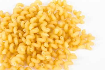 italian pasta (macaroni) isolated on white background