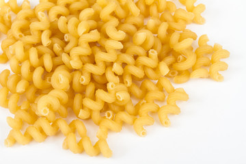 italian pasta (macaroni) isolated on white background