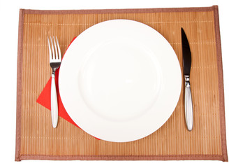 Porcelain plate isolated on a white