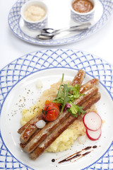 sausages and potatoes