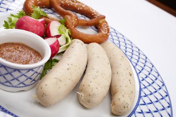 sausages with pretzel