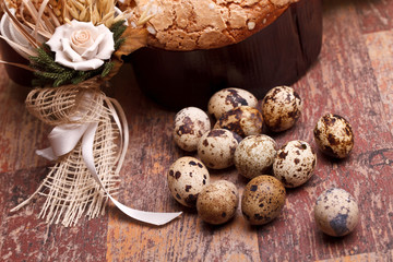 Easter Still Life With Quail Eggs