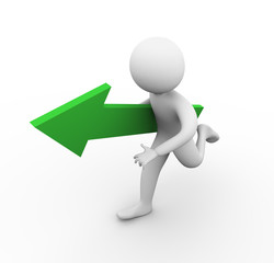 3d mand with green arrow