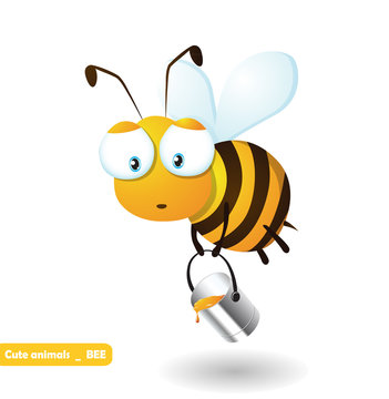 Cute cartoon honeybee