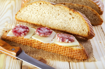 bread with salami