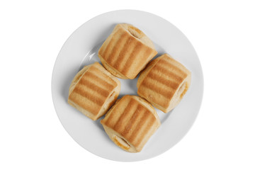 Four cookies in plate composition
