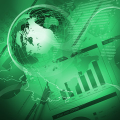 Global financial color charts and graphs