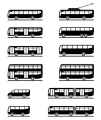 Buses and coaches - vector illustration