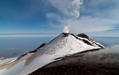 Tableaux sur verre Volcan éruption etna
